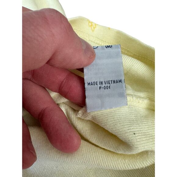Vintage Hang Ten Beach Surf T-Shirt, Yellow Floral, Women's Size LARGE - Picture 4 of 5